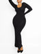 CurvyPower | AU Maxi Dress Black / S Built In Shapewear Long Sleeve Bodycon Maxi Dress