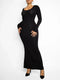 CurvyPower | AU Maxi Dress Built In Shapewear Long Sleeve Bodycon Maxi Dress