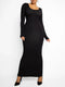 CurvyPower | AU Maxi Dress Built In Shapewear Long Sleeve Bodycon Maxi Dress