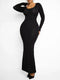 CurvyPower | AU Maxi Dress Built In Shapewear Long Sleeve Bodycon Maxi Dress