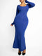 CurvyPower | AU Maxi Dress Built In Shapewear Long Sleeve Bodycon Maxi Dress