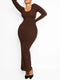 CurvyPower | AU Maxi Dress Built In Shapewear Long Sleeve Bodycon Maxi Dress