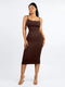 CurvyPower | AU Midi Dress Brown / XS/S Waist Control Bodycon Shapewear Midi Dress