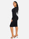 CurvyPower | AU Midi Dress Long Sleeve V Neck Bodycon Waist Cinching Shaper Midi Dress