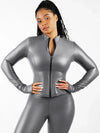 CurvyPower | AU Sauna Suit Gray / S Long Sleeve Silver Film Sauna Suit Shaper Top