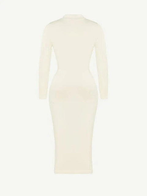 CurvyPower | AU Shirt Dress Tummy Control Retro Long Sleeve Shapewear Shirt Dress