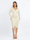 CurvyPower | AU Shirt Dress White / XS/S Tummy Control Retro Long Sleeve Shapewear Shirt Dress