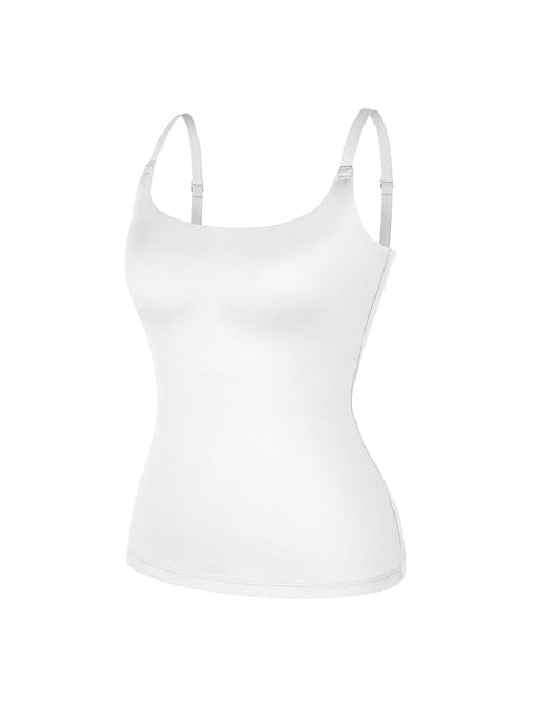 Curvypower | Australia Apparel & Accessories > Clothing > Tops > Tank Tops Scoop Neck Tank Top with Light Shaping and Anti-Sheer Bust Lining