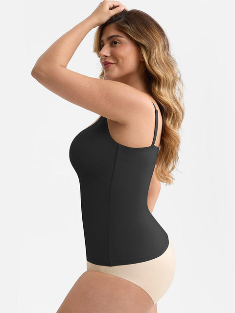 Curvypower | Australia Apparel & Accessories > Clothing > Tops > Tank Tops Scoop Neck Tank Top with Light Shaping and Anti-Sheer Bust Lining