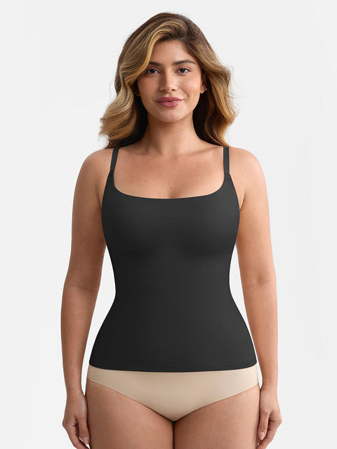 Curvypower | Australia Apparel & Accessories > Clothing > Tops > Tank Tops Scoop Neck Tank Top with Light Shaping and Anti-Sheer Bust Lining