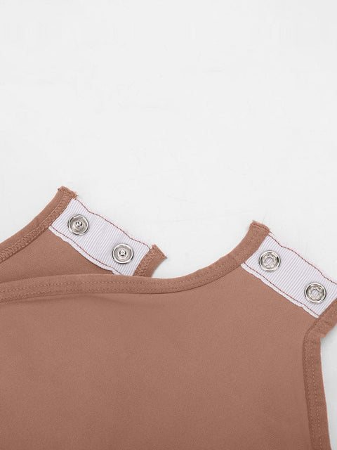 Curvypower | Australia Apparel & Accessories > Clothing > Underwear & Socks > Bodysuits Seamless Crew Neck Long Sleeve Tummy Control Snap Crotch Briefs Shapewear Bodysuit