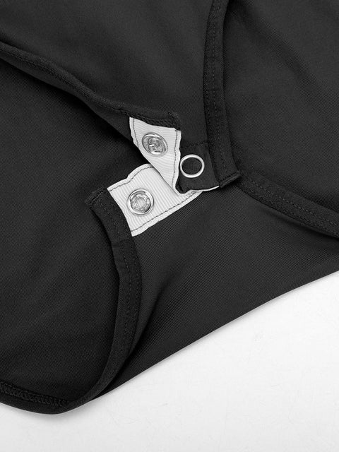 Curvypower | Australia Apparel & Accessories > Clothing > Underwear & Socks > Bodysuits Seamless Crew Neck Long Sleeve Tummy Control Snap Crotch Briefs Shapewear Bodysuit