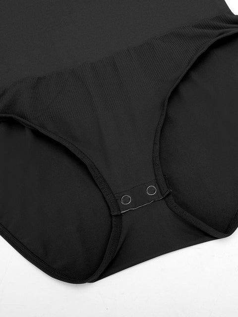 Curvypower | Australia Apparel & Accessories > Clothing > Underwear & Socks > Bodysuits Seamless Crew Neck Long Sleeve Tummy Control Snap Crotch Briefs Shapewear Bodysuit
