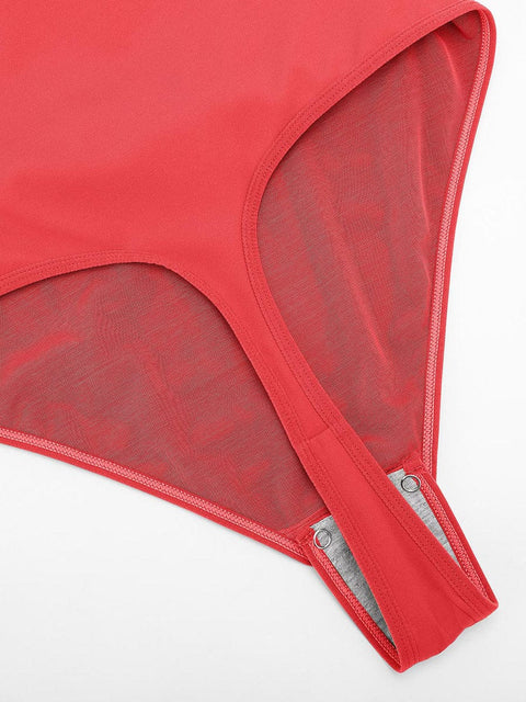 Curvypower | Australia Apparel & Accessories > Clothing > Underwear & Socks > Bodysuits V-neck Overlapping Pleated Shapewear Bodysuit with Tummy Control