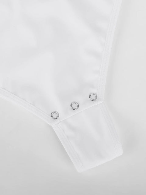 Curvypower | Australia Apparel & Accessories > Clothing > Underwear & Socks > Bodysuits V-neck Overlapping Pleated Shapewear Bodysuit with Tummy Control