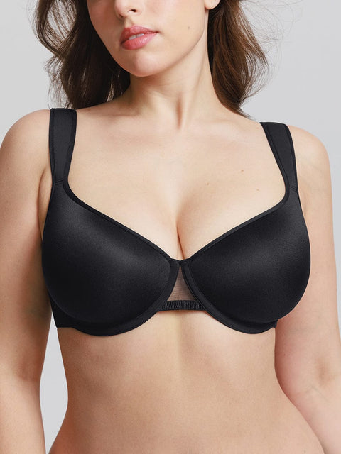 Curvypower | Australia Apparel & Accessories > Clothing > Underwear & Socks > Bras Black / 34B Full Coverage Underwire Bra with Memory Foam Cups and Side Support