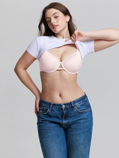 Curvypower | Australia Apparel & Accessories > Clothing > Underwear & Socks > Bras Full Coverage Underwire Bra with Memory Foam Cups and Side Support