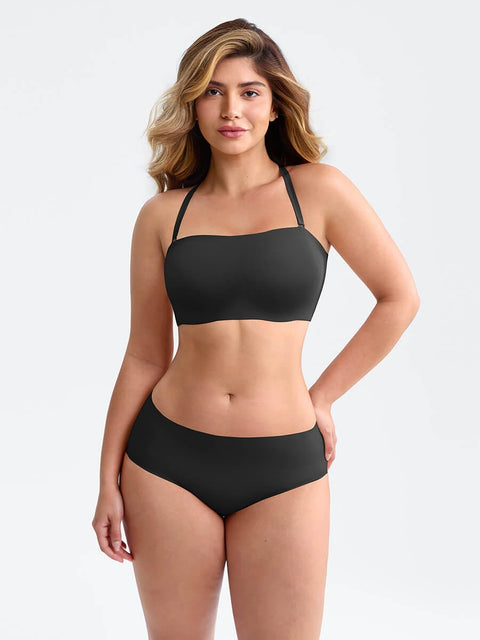 Curvypower | Australia Apparel & Accessories > Clothing > Underwear & Socks > Bras Wireless Strapless Anti-Slip Comfort Bandeau Bra for Women with Molded Cups, Convertible Straps & Ultra-Soft Fabric