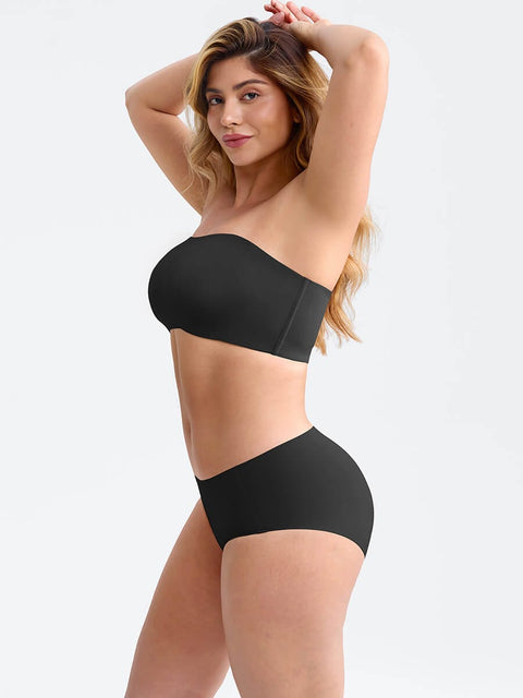 Curvypower | Australia Apparel & Accessories > Clothing > Underwear & Socks > Bras Wireless Strapless Anti-Slip Comfort Bandeau Bra for Women with Molded Cups, Convertible Straps & Ultra-Soft Fabric