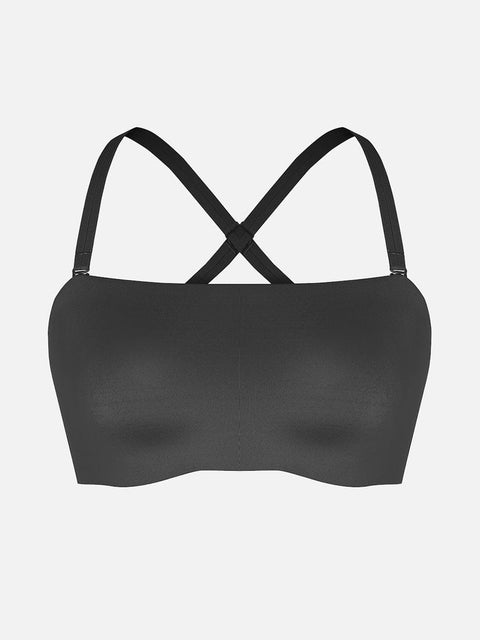 Curvypower | Australia Apparel & Accessories > Clothing > Underwear & Socks > Bras Wireless Strapless Anti-Slip Comfort Bandeau Bra for Women with Molded Cups, Convertible Straps & Ultra-Soft Fabric