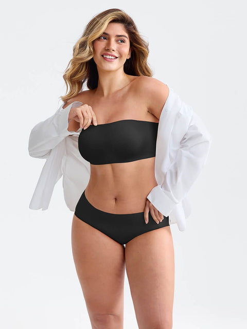 Curvypower | Australia Apparel & Accessories > Clothing > Underwear & Socks > Bras Wireless Strapless Anti-Slip Comfort Bandeau Bra for Women with Molded Cups, Convertible Straps & Ultra-Soft Fabric