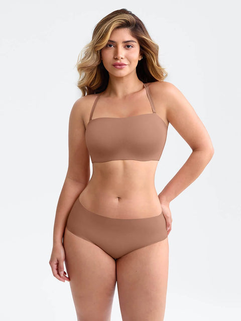 Curvypower | Australia Apparel & Accessories > Clothing > Underwear & Socks > Bras Wireless Strapless Anti-Slip Comfort Bandeau Bra for Women with Molded Cups, Convertible Straps & Ultra-Soft Fabric