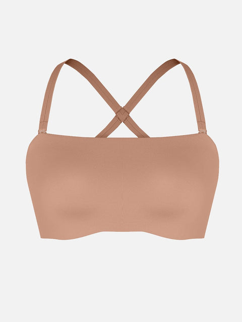 Curvypower | Australia Apparel & Accessories > Clothing > Underwear & Socks > Bras Wireless Strapless Anti-Slip Comfort Bandeau Bra for Women with Molded Cups, Convertible Straps & Ultra-Soft Fabric
