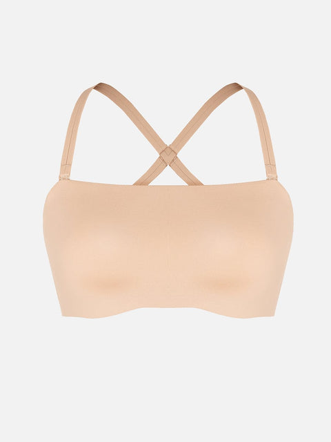 Curvypower | Australia Apparel & Accessories > Clothing > Underwear & Socks > Bras Wireless Strapless Anti-Slip Comfort Bandeau Bra for Women with Molded Cups, Convertible Straps & Ultra-Soft Fabric
