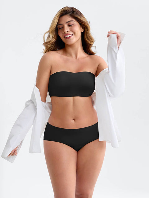 Curvypower | Australia Apparel & Accessories > Clothing > Underwear & Socks > Bras Wireless Strapless Anti-Slip Comfort Bandeau Bra for Women with Molded Cups, Convertible Straps & Ultra-Soft Fabric