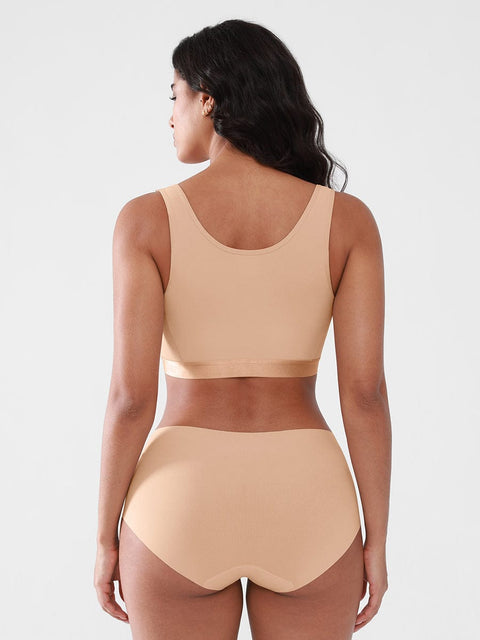 Curvypower | Australia Apparel & Accessories > Clothing > Underwear & Socks > Bras Women's Recovery Comfort Front Closure Wireless Gentle Compression Support Bra with 3D Molded Cups & Wide Adjustable Straps