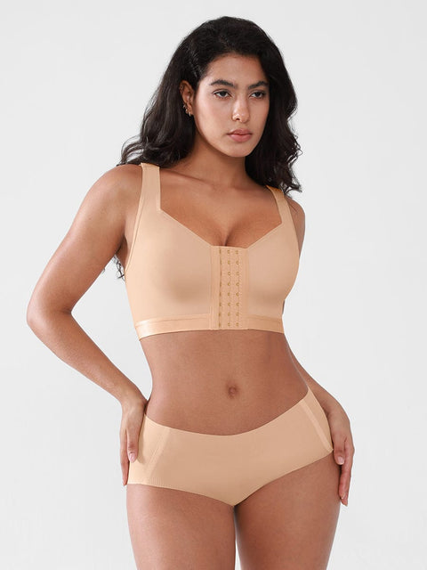 Curvypower | Australia Apparel & Accessories > Clothing > Underwear & Socks > Bras Women's Recovery Comfort Front Closure Wireless Gentle Compression Support Bra with 3D Molded Cups & Wide Adjustable Straps