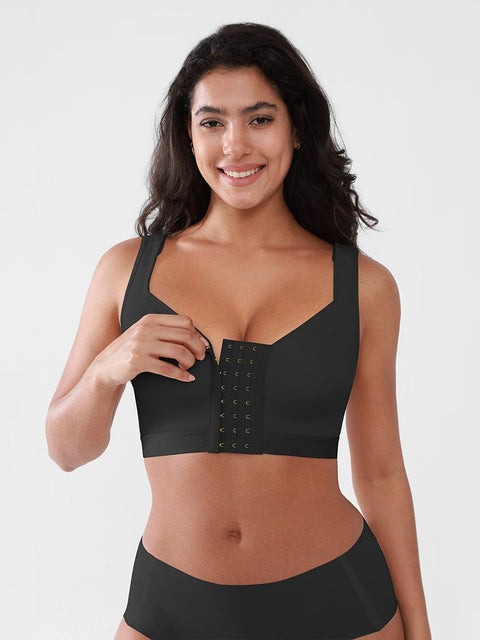 Curvypower | Australia Apparel & Accessories > Clothing > Underwear & Socks > Bras Women's Recovery Comfort Front Closure Wireless Gentle Compression Support Bra with 3D Molded Cups & Wide Adjustable Straps