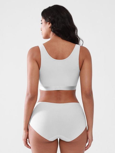 Curvypower | Australia Apparel & Accessories > Clothing > Underwear & Socks > Bras Women's Recovery Comfort Front Closure Wireless Gentle Compression Support Bra with 3D Molded Cups & Wide Adjustable Straps
