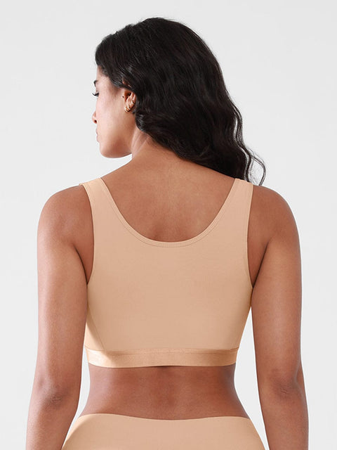 Curvypower | Australia Apparel & Accessories > Clothing > Underwear & Socks > Bras Women's Recovery Comfort Front Closure Wireless Gentle Compression Support Bra with 3D Molded Cups & Wide Adjustable Straps
