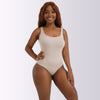 Curvypower | Australia bodysuit Beige / S Women's Sleeveless Ribbed Round Neck Sculpting Thong Shapewear Bodysuit