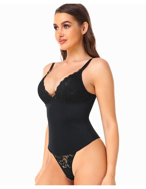 Curvypower | Australia bodysuit Black / S Waist Slimming Shaping Bodysuit with Built-In Bra and Lace Underwear