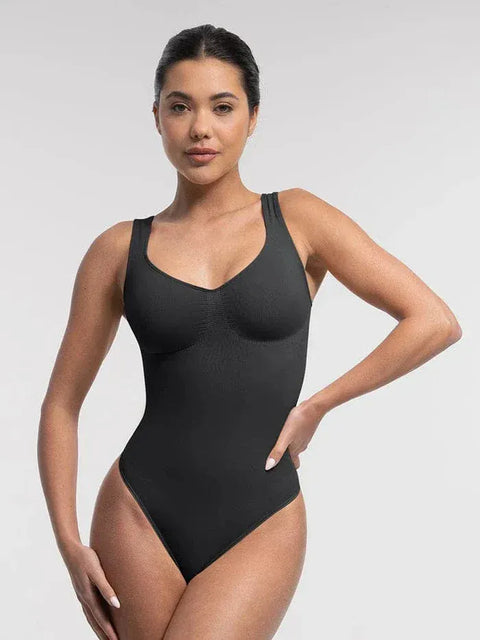 Curvypower | Australia bodysuit Black / S Women Tummy Control and Bust Support Shaping Bodysuit with T-Back Brief