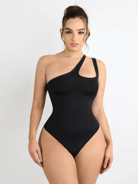 CurvyPower | Australia bodysuit Black / XS/S One Shoulder Tummy Control Shapewear Bodysuit