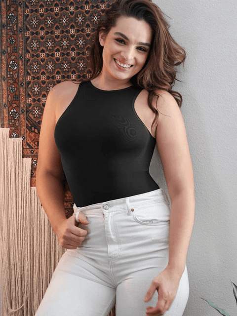 CurvyPower | Australia bodysuit Black / XS/S Sleeveless Tummy Control Shapewear Thong Bodysuit