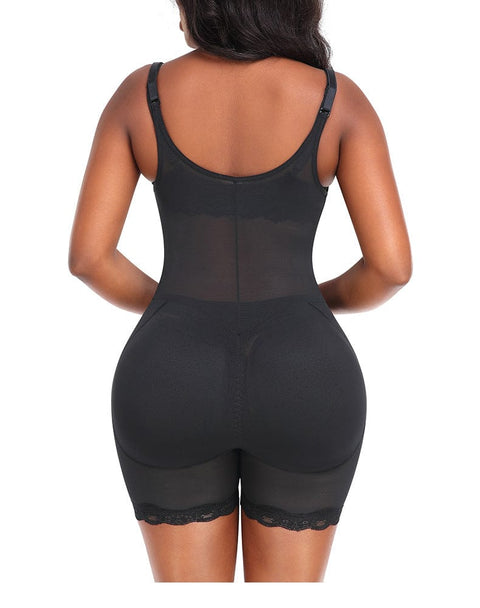 Curvypower | Australia bodysuit Breathable Lace Shaper Bodysuit with Removable Hip Pads and Adjustable Straps