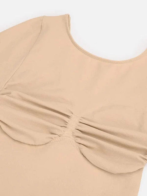 CurvyPower | Australia bodysuit Deep Back Long Sleeve Tummy Control Shapewear Bodysuit