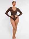 CurvyPower | Australia bodysuit Deep V Neck Tummy Control Thong Shapewear Bodysuit