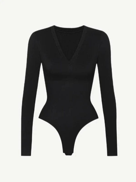 CurvyPower | Australia bodysuit Deep V Neck Tummy Control Thong Shapewear Bodysuit