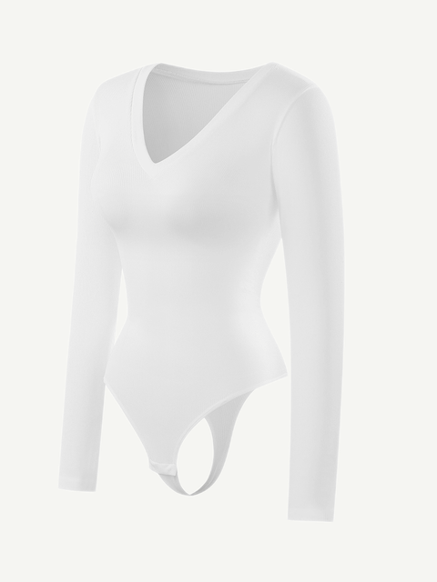 CurvyPower | Australia bodysuit Deep V Neck Tummy Control Thong Shapewear Bodysuit