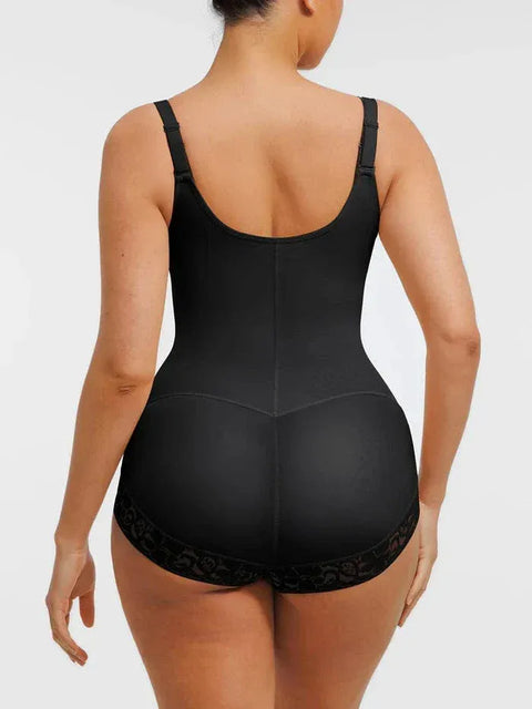Curvypower | Australia bodysuit Front-Zip Waist-Slimming and Tummy Control Shapewear with U-Shaped Open Bust Support