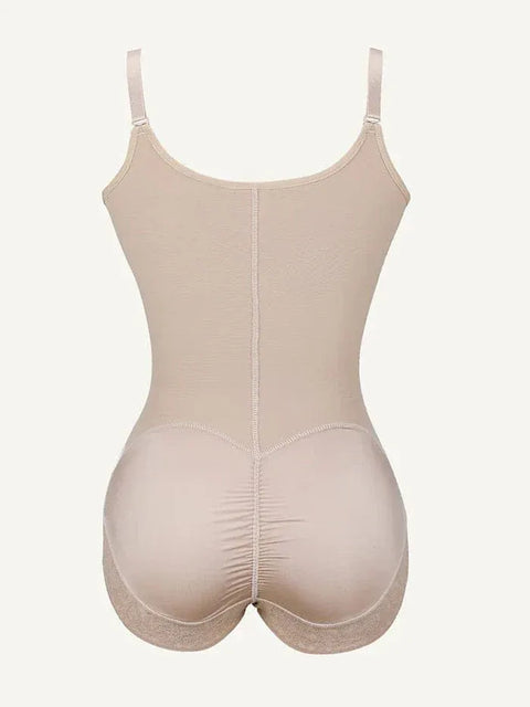 Curvypower | Australia bodysuit Front-Zip Waist-Slimming and Tummy Control Shapewear with U-Shaped Open Bust Support