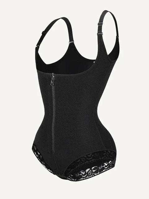 Curvypower | Australia bodysuit Front-Zip Waist-Slimming and Tummy Control Shapewear with U-Shaped Open Bust Support