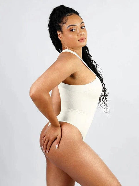 CurvyPower | Australia bodysuit Halter Neck Criss-Cross Seamless Shapewear Bodysuit