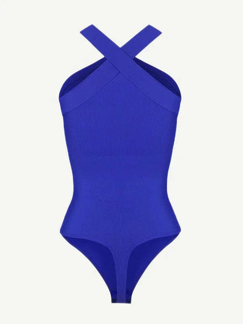 CurvyPower | Australia bodysuit Halter Neck Criss-Cross Seamless Shapewear Bodysuit