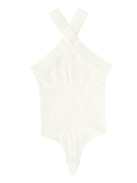 CurvyPower | Australia bodysuit Halter Neck Criss-Cross Seamless Shapewear Bodysuit